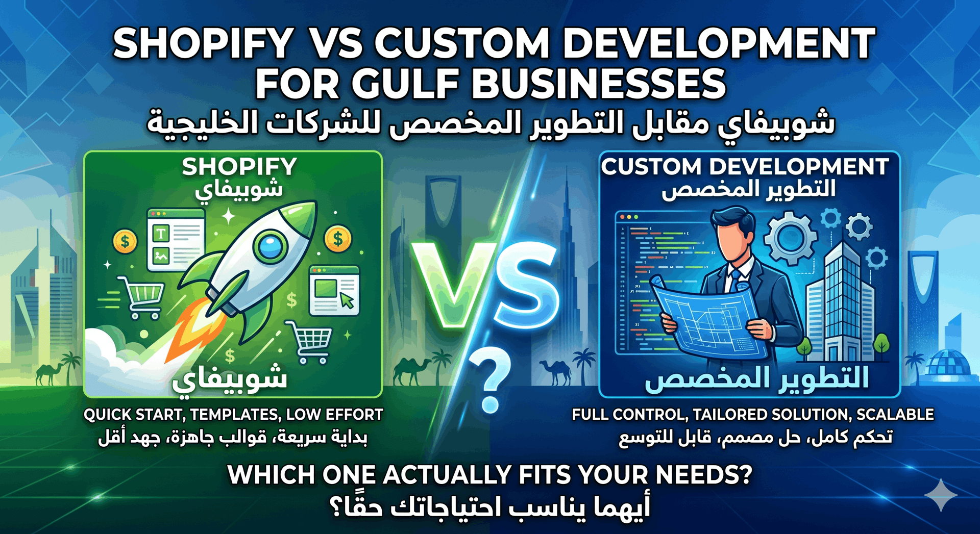 Shopify vs Custom Development for Gulf Businesses: Which One Actually Fits Your Needs?