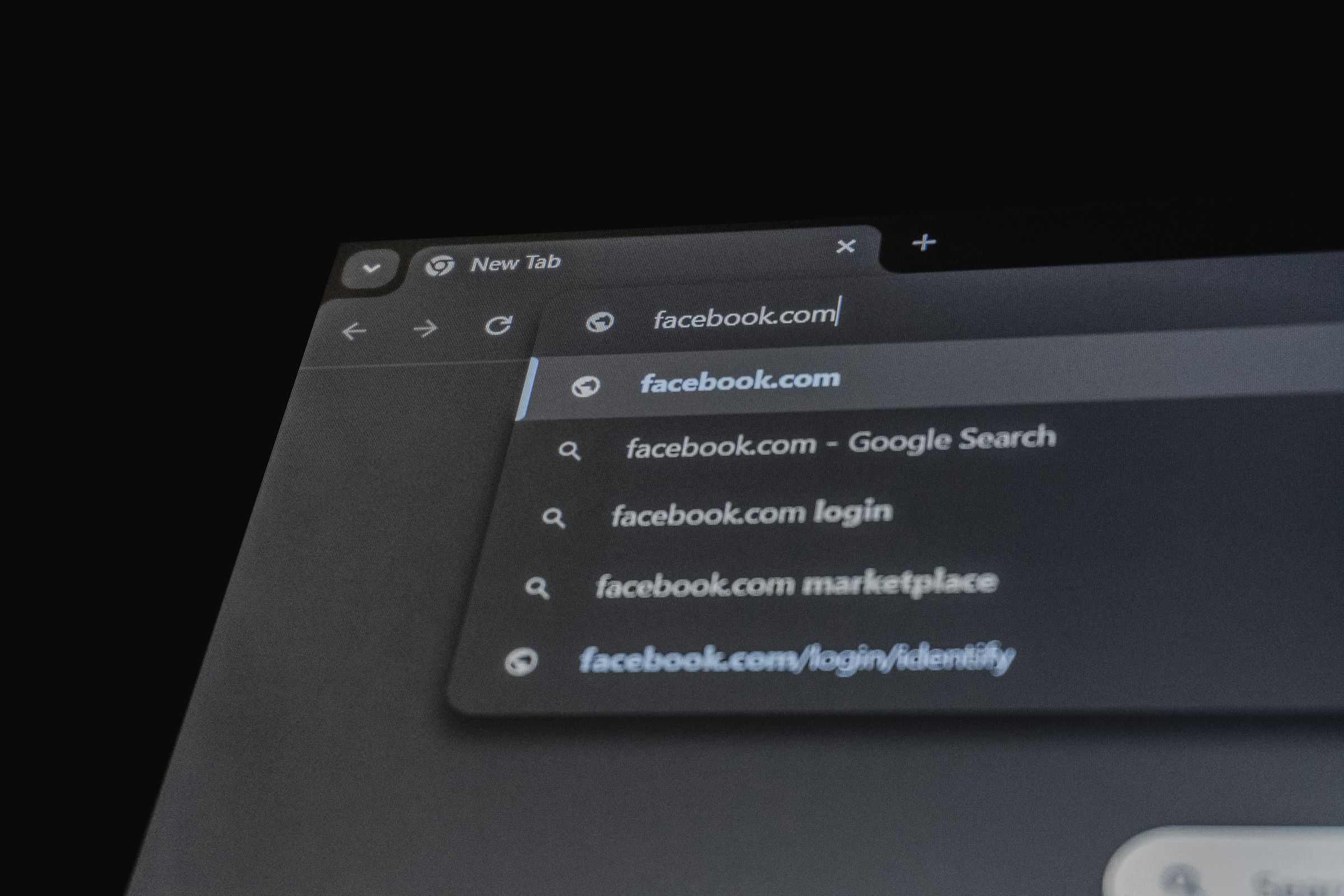 The domain facebook.com typed in a browser address bar
