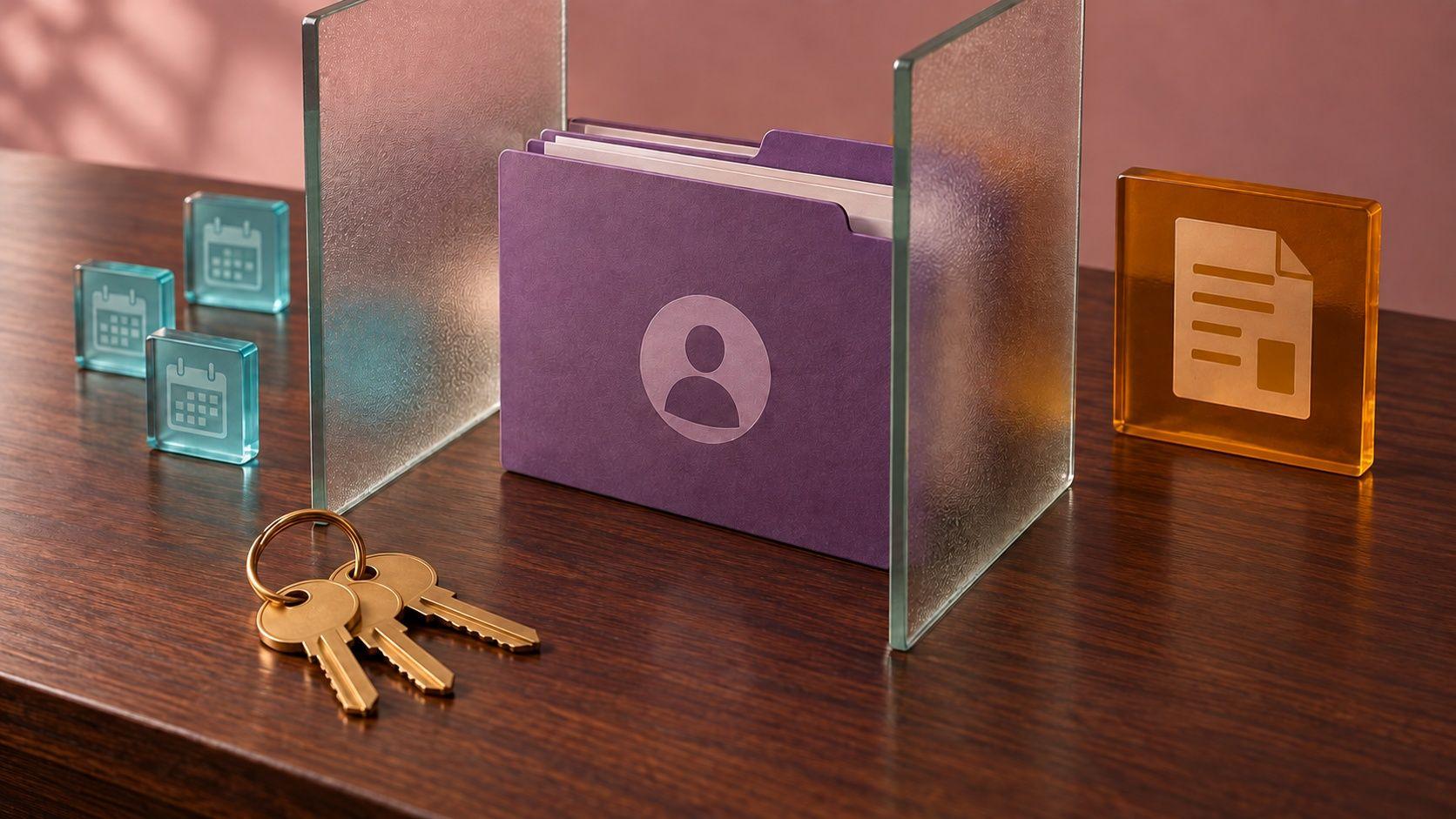 Generated separation of reception, record and finance workspaces using role-based partitions