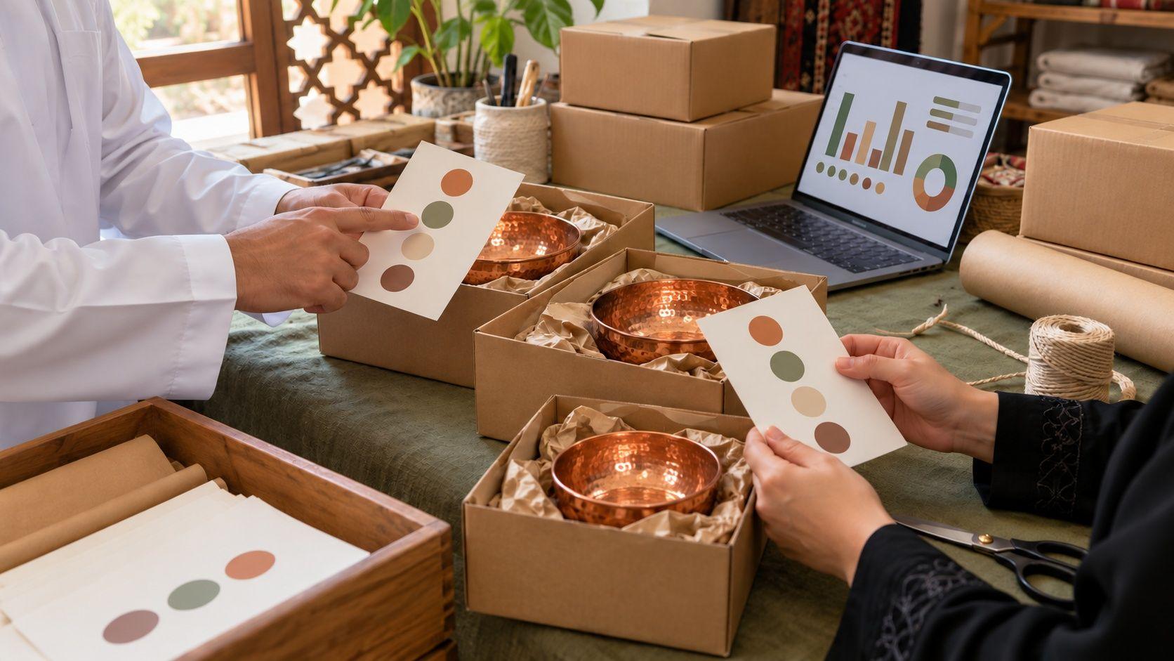 Generated comparison of marked order cards, packed products and a generic campaign report