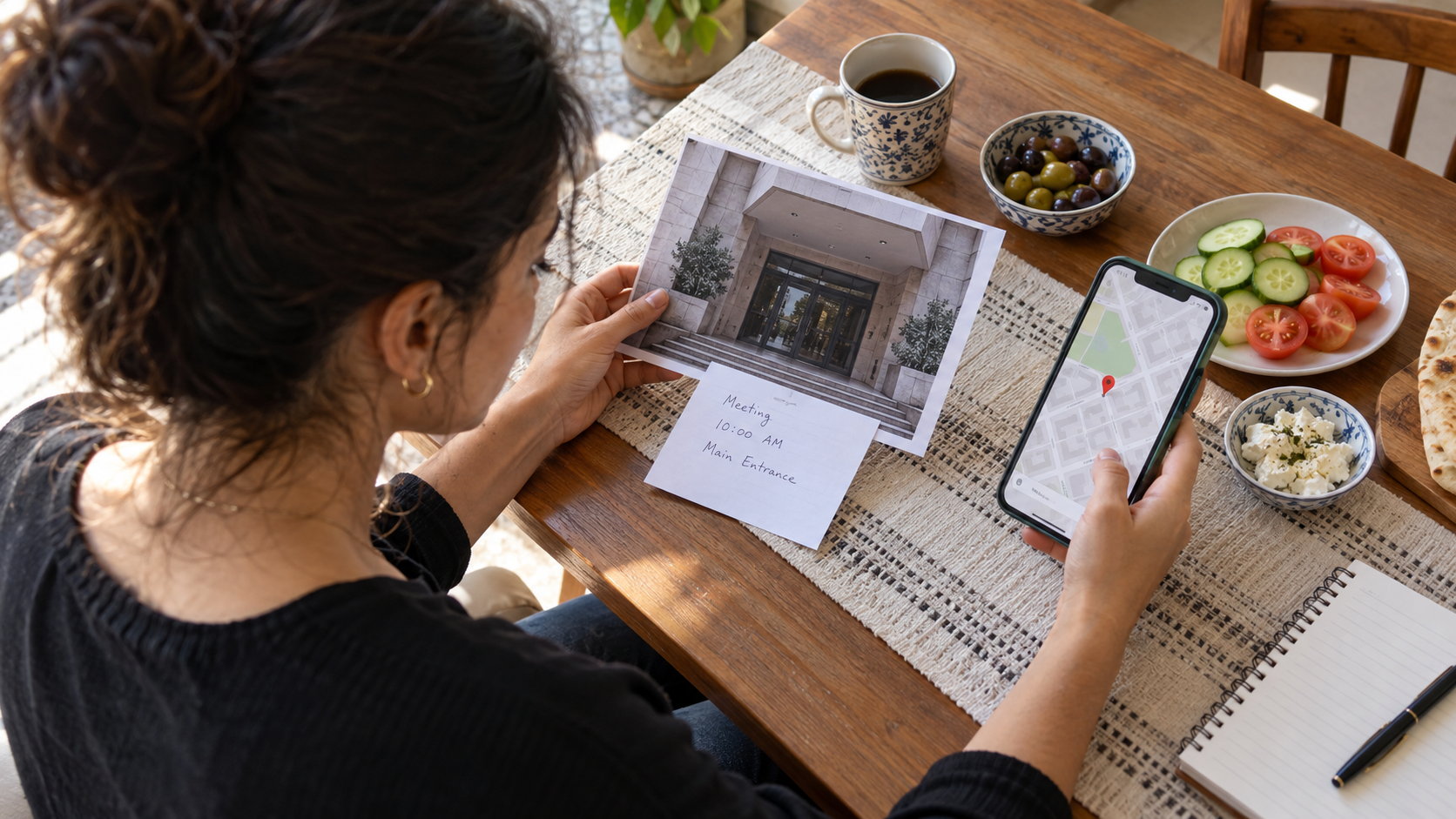 Checking address details and appointment before visiting