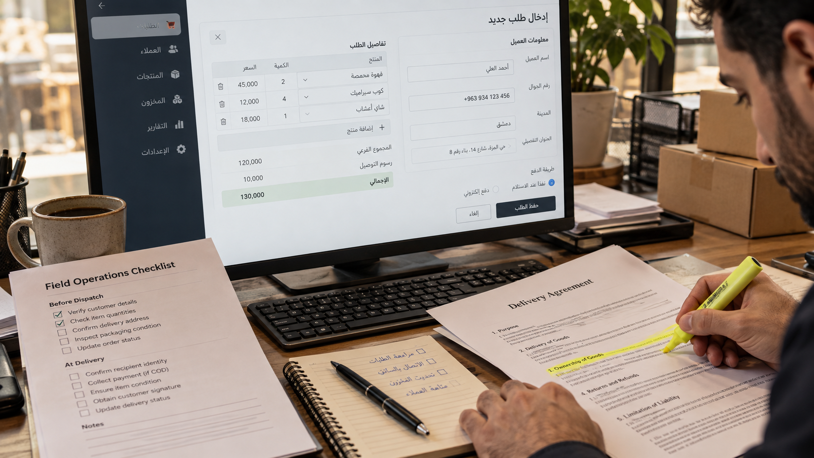 Reviewing an Arabic interface and delivery ownership