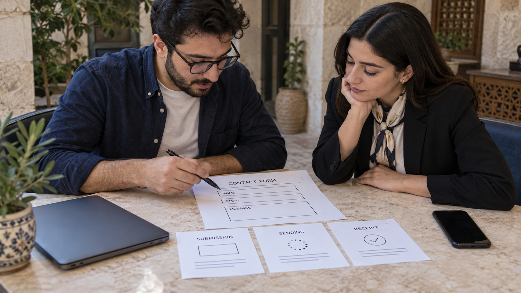 Separating form submission, notification sending and receipt