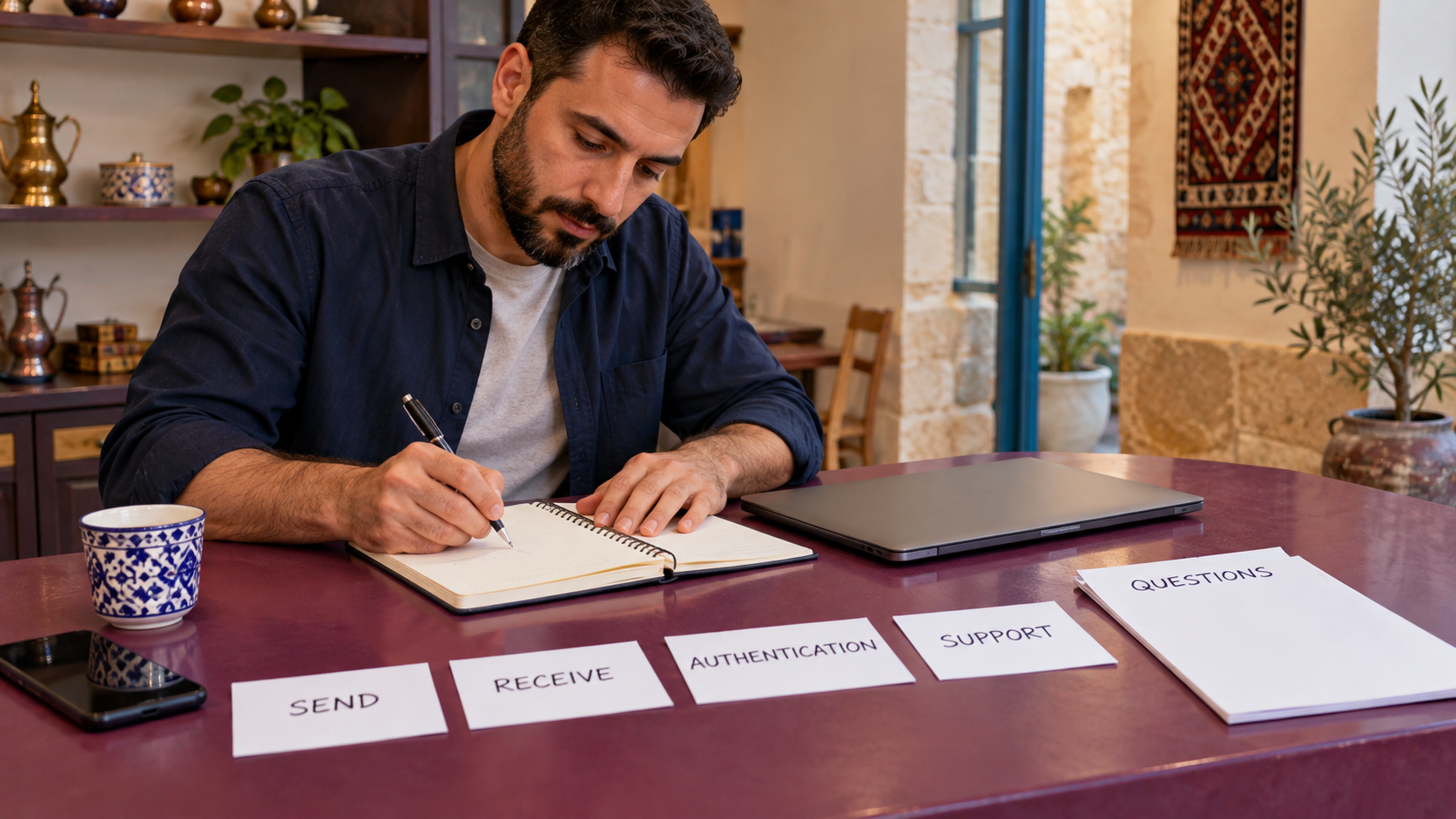 Reviewing sending, receiving, authentication and support questions