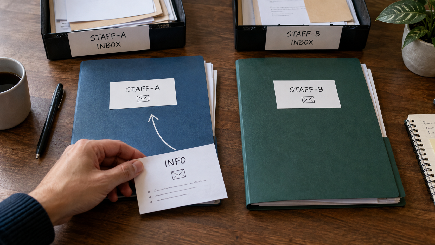 Planning two independent mailboxes and an alias destination
