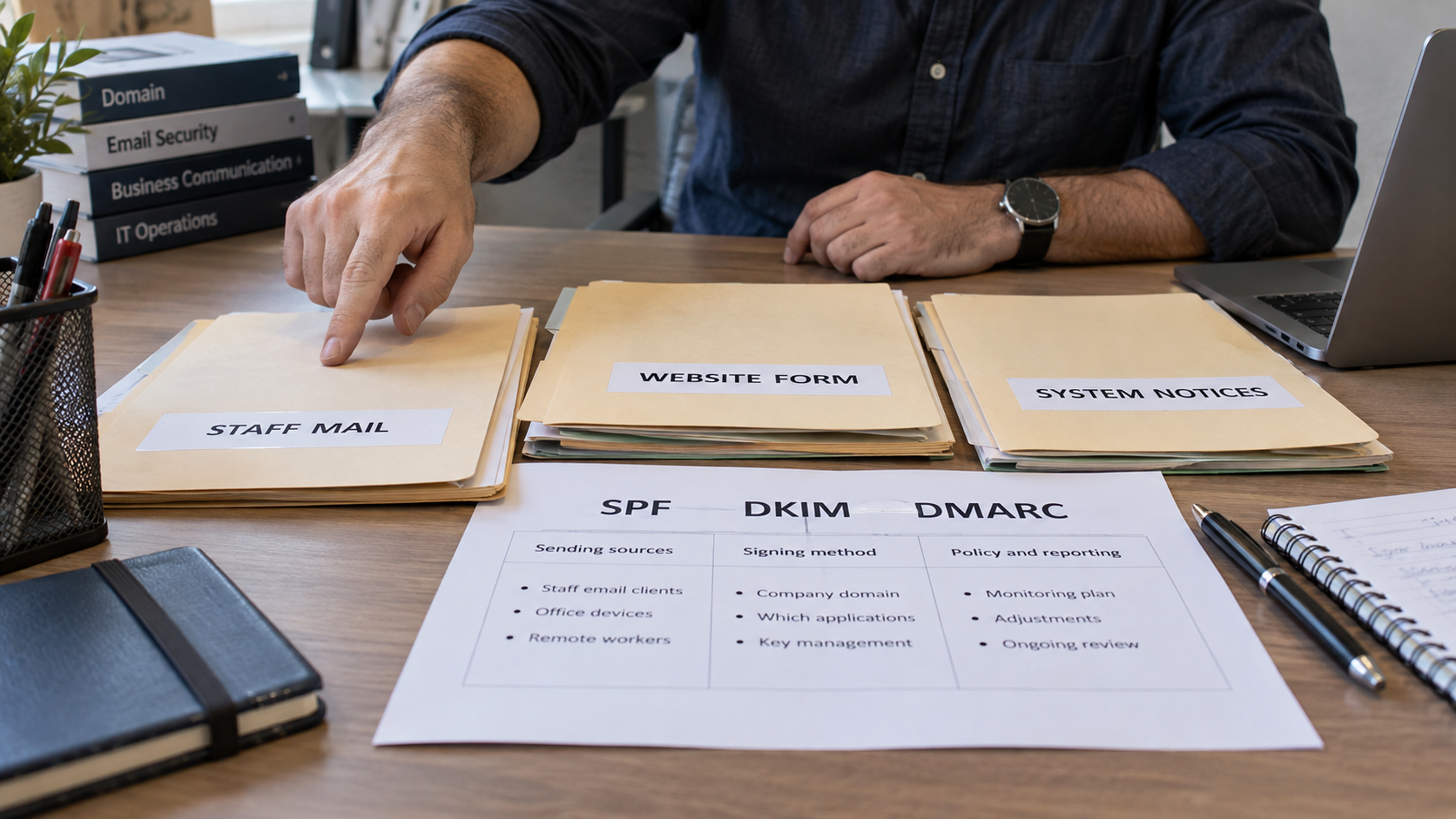 Inventorying staff email, website forms and system notices