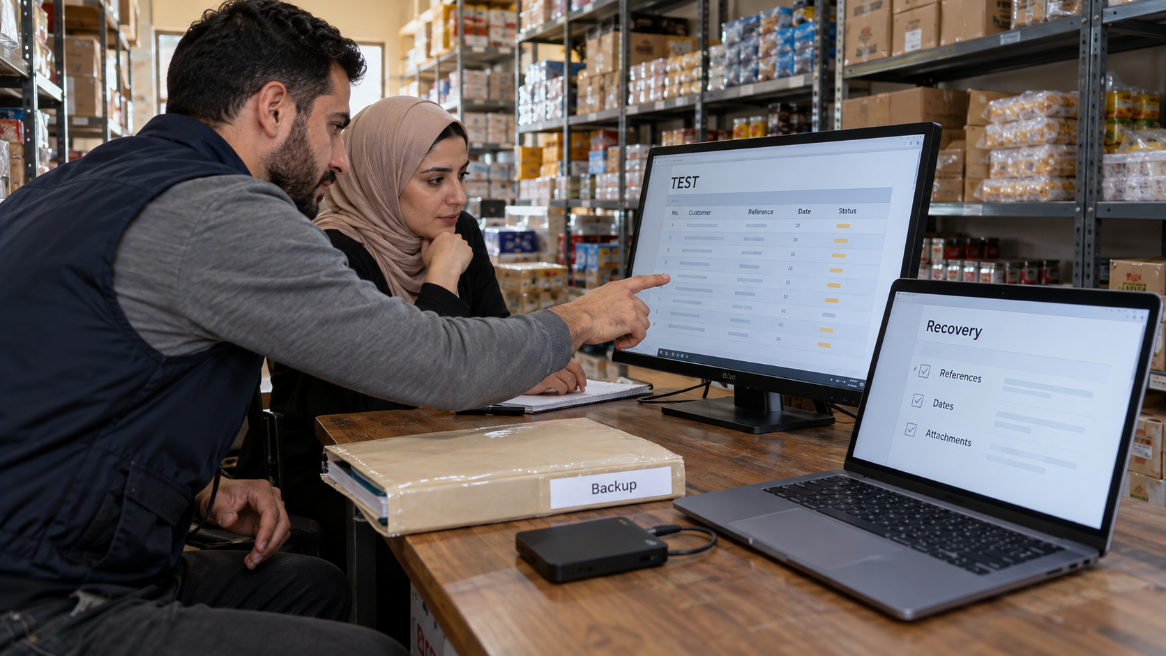 فحص دفتر تدريب وقائمة مراجعة استعادة البيانات
