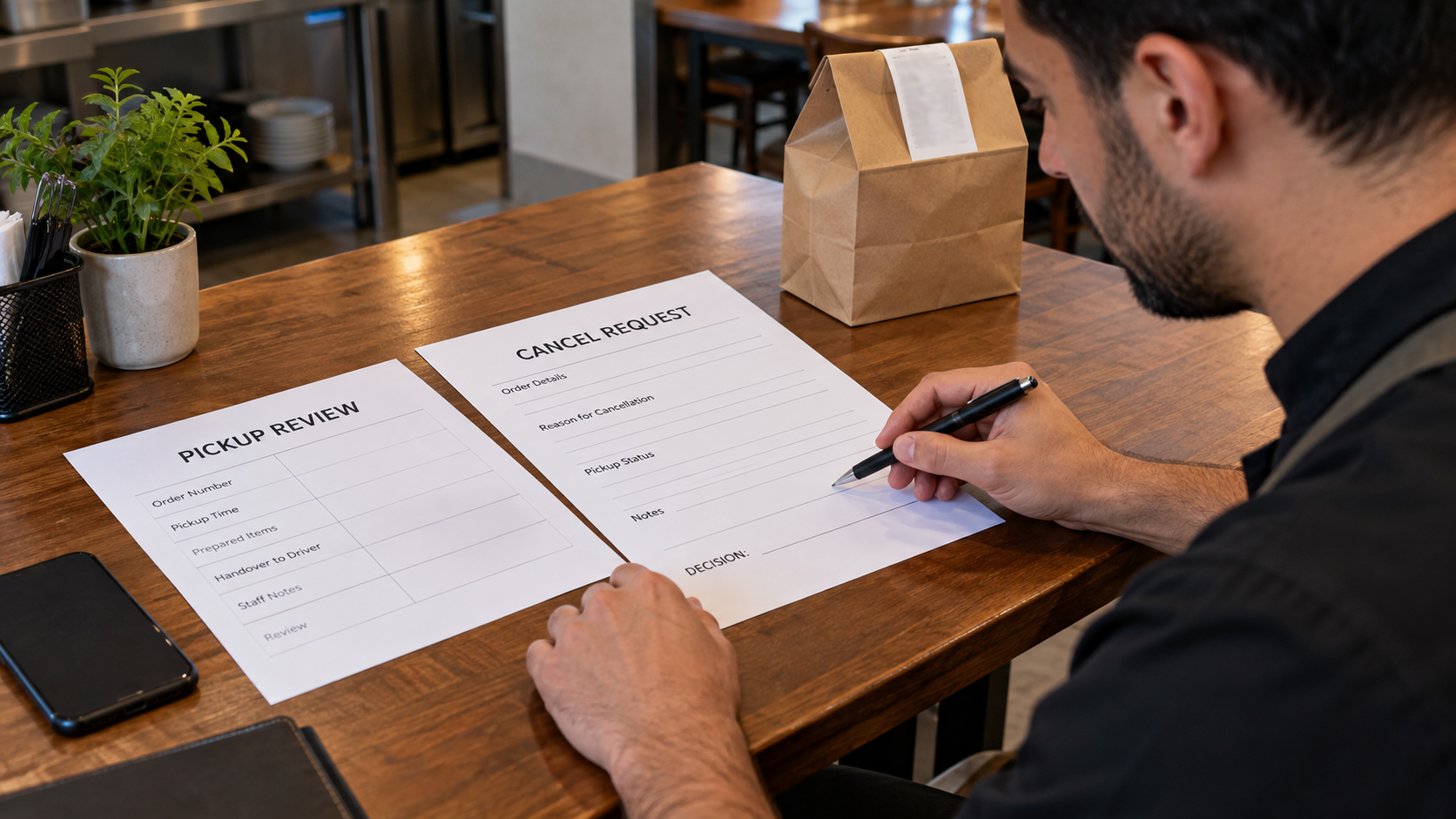 Reviewing a cancellation request after pickup before approving a decision