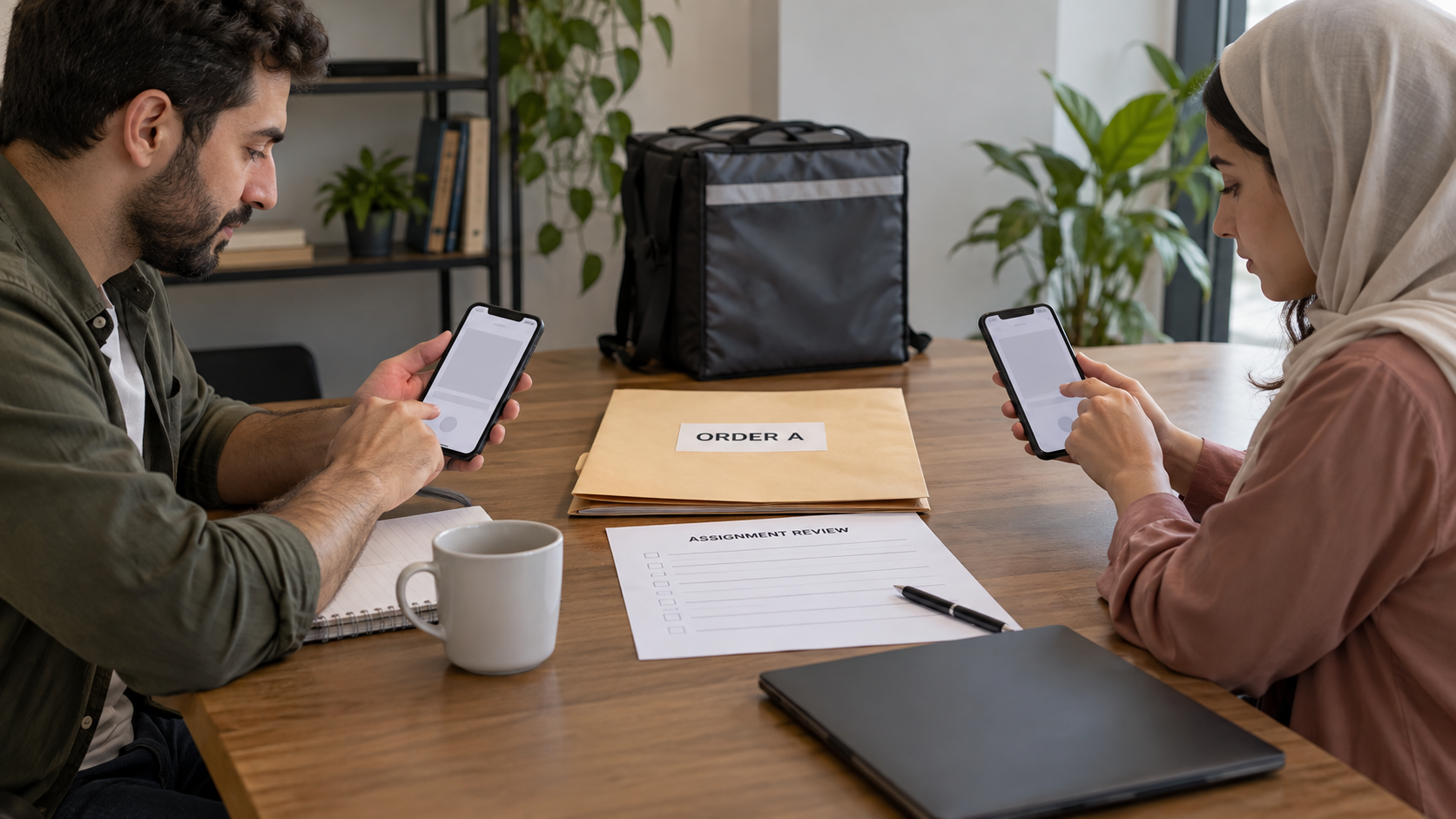 Testing one assignment from two phones at the same time