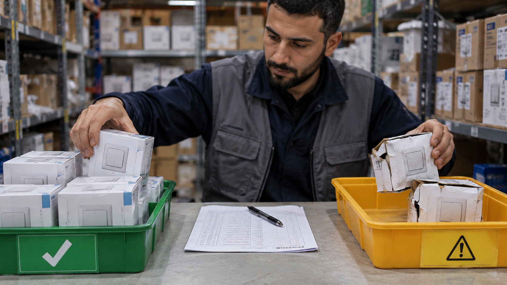 Separating intact packages from packages needing inspection
