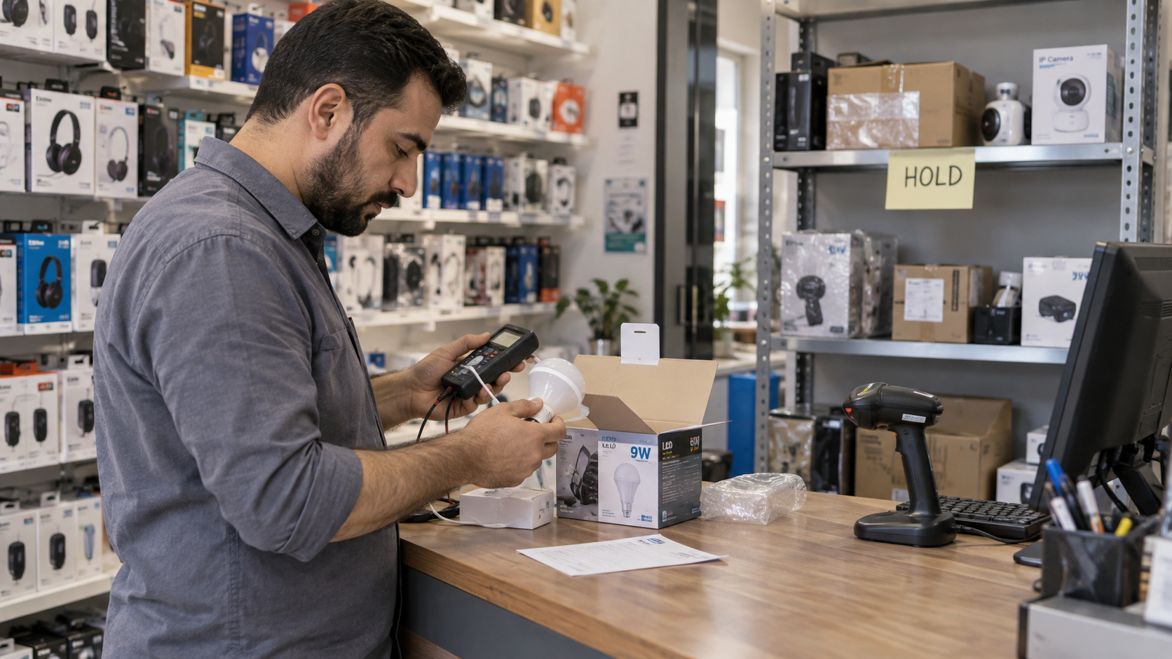 Inspecting a returned product before making it available