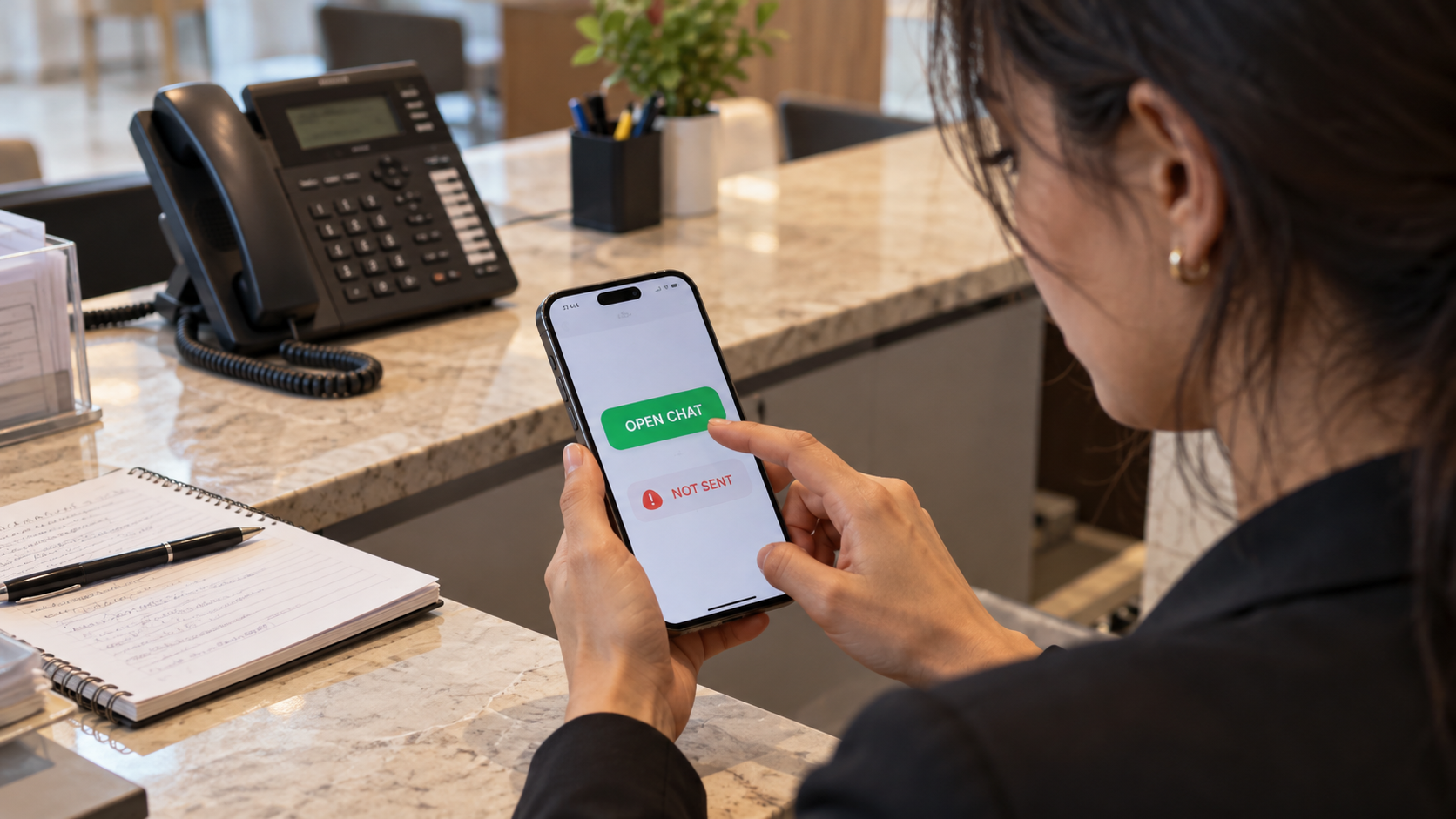 Reviewing opening a contact channel without sending a message