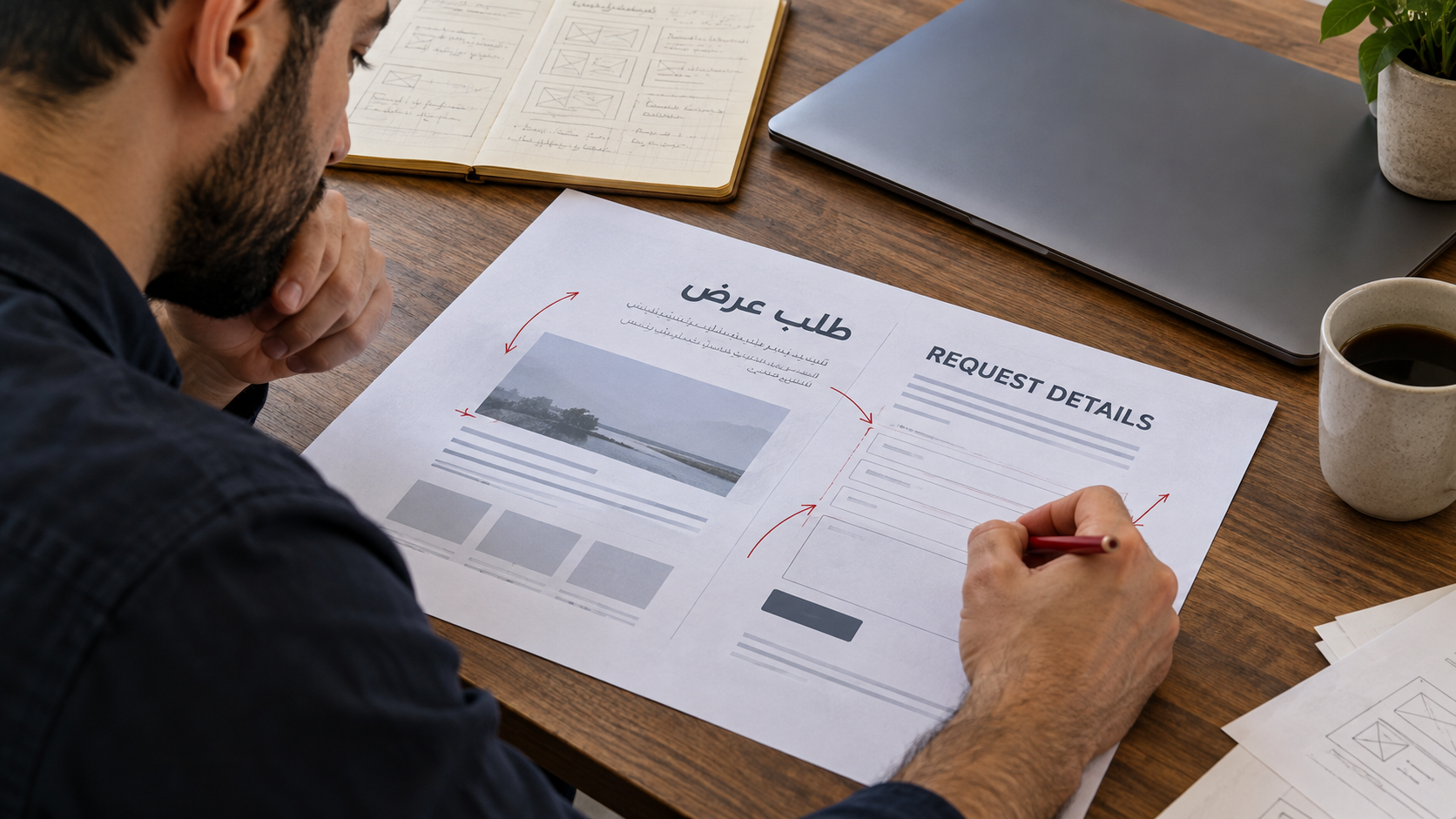 Reviewing Arabic and English request headings and reading order