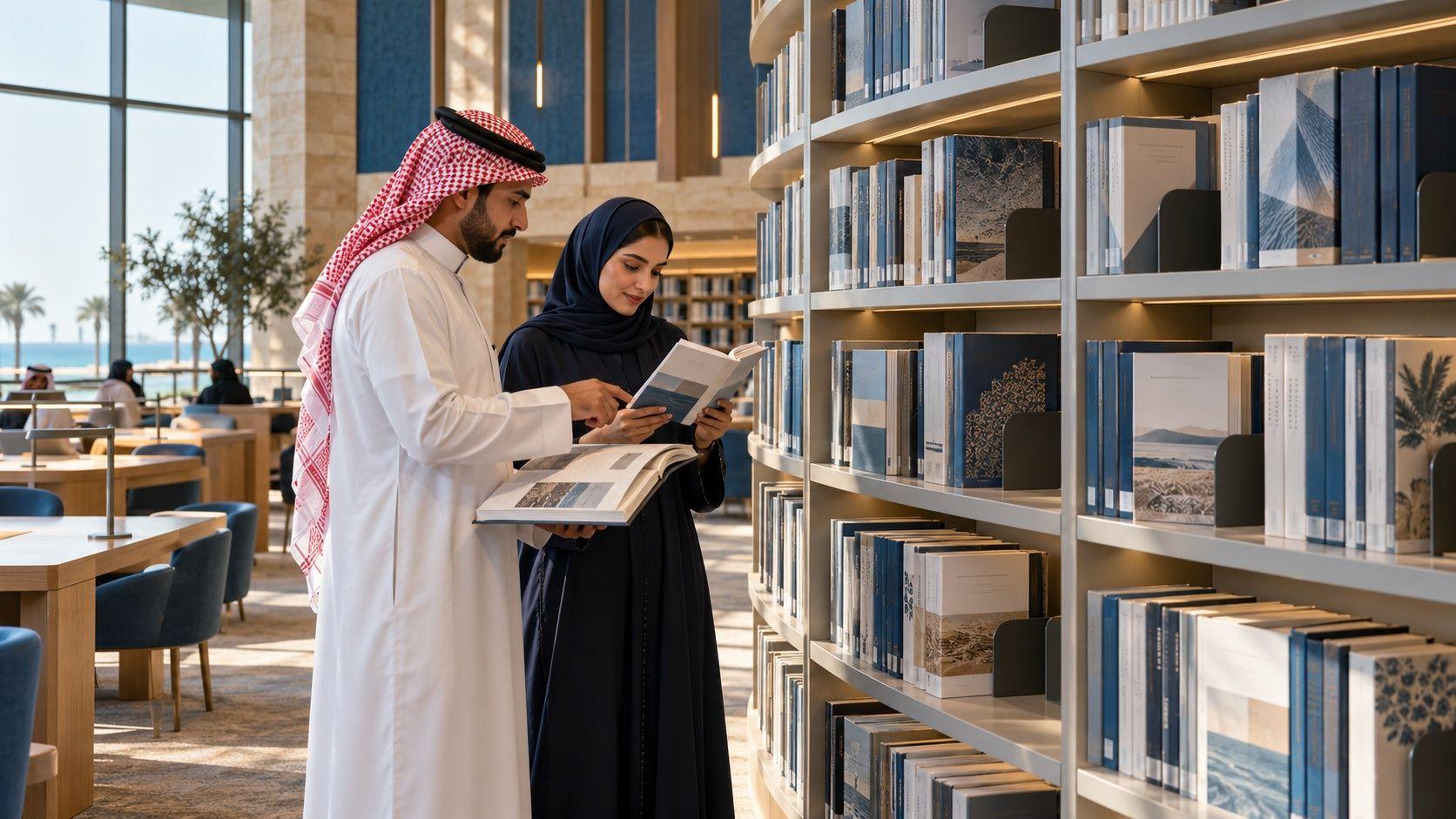 Generated Saudi documentation editors reviewing a concise reference in a Khobar technical library