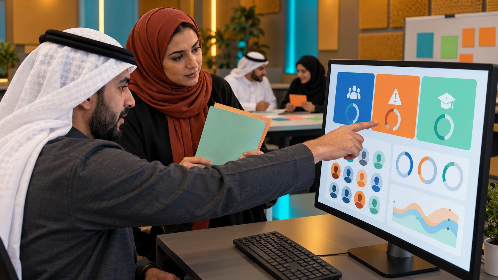 Generated Gulf training-center pilot review of a fictional teacher dashboard and report