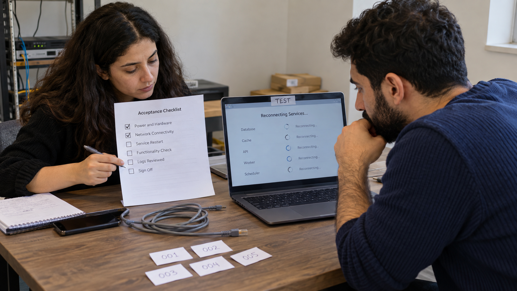 Recording outage and reconciliation tests
