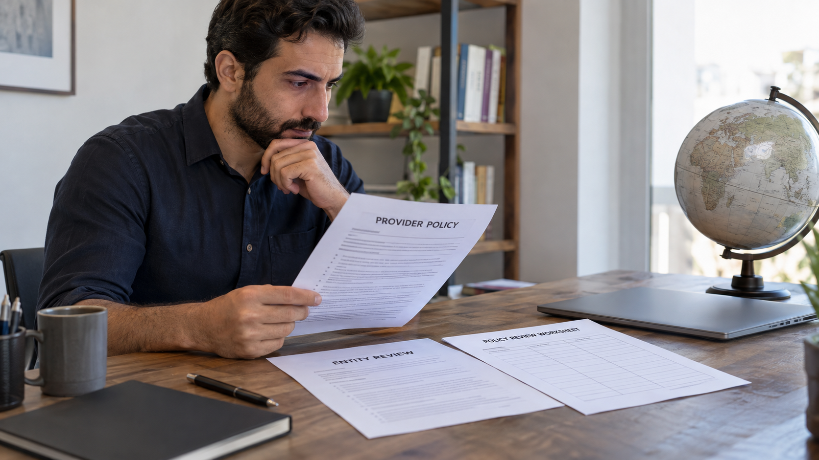 Reviewing provider policy and entity eligibility without an account approval