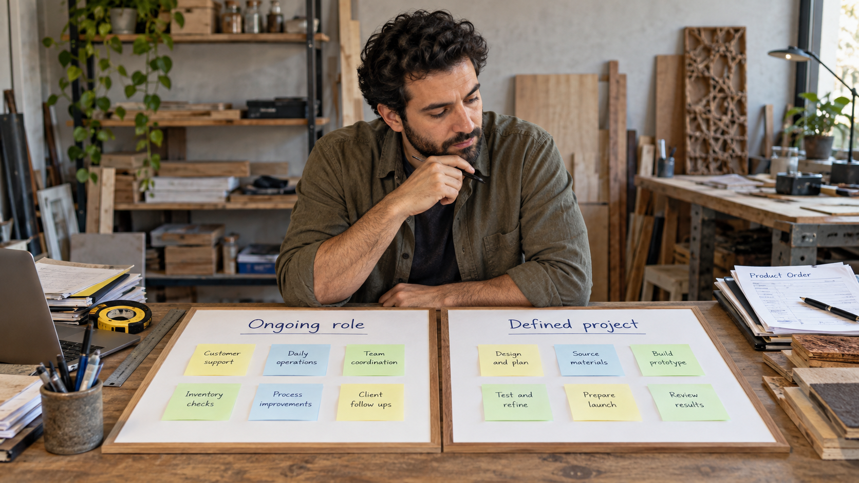 Comparing an ongoing role with a project scope