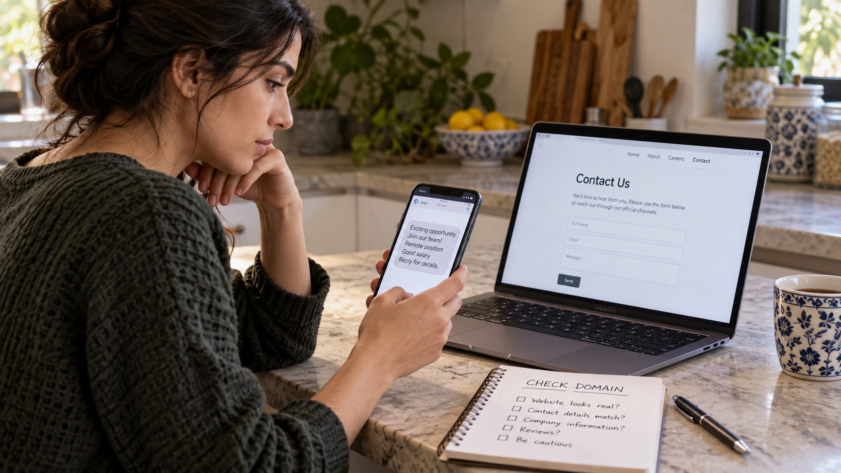 Checking an application destination before sharing a profile
