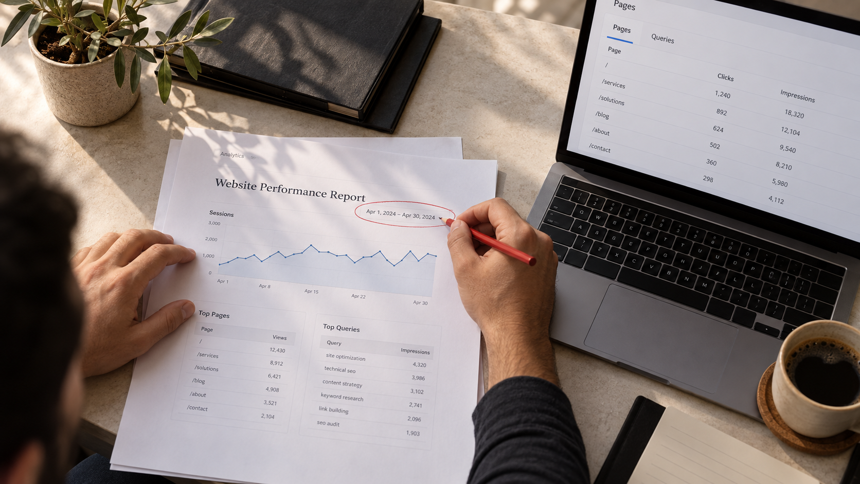 مراجعة تقرير زيارات ونطاق القياس