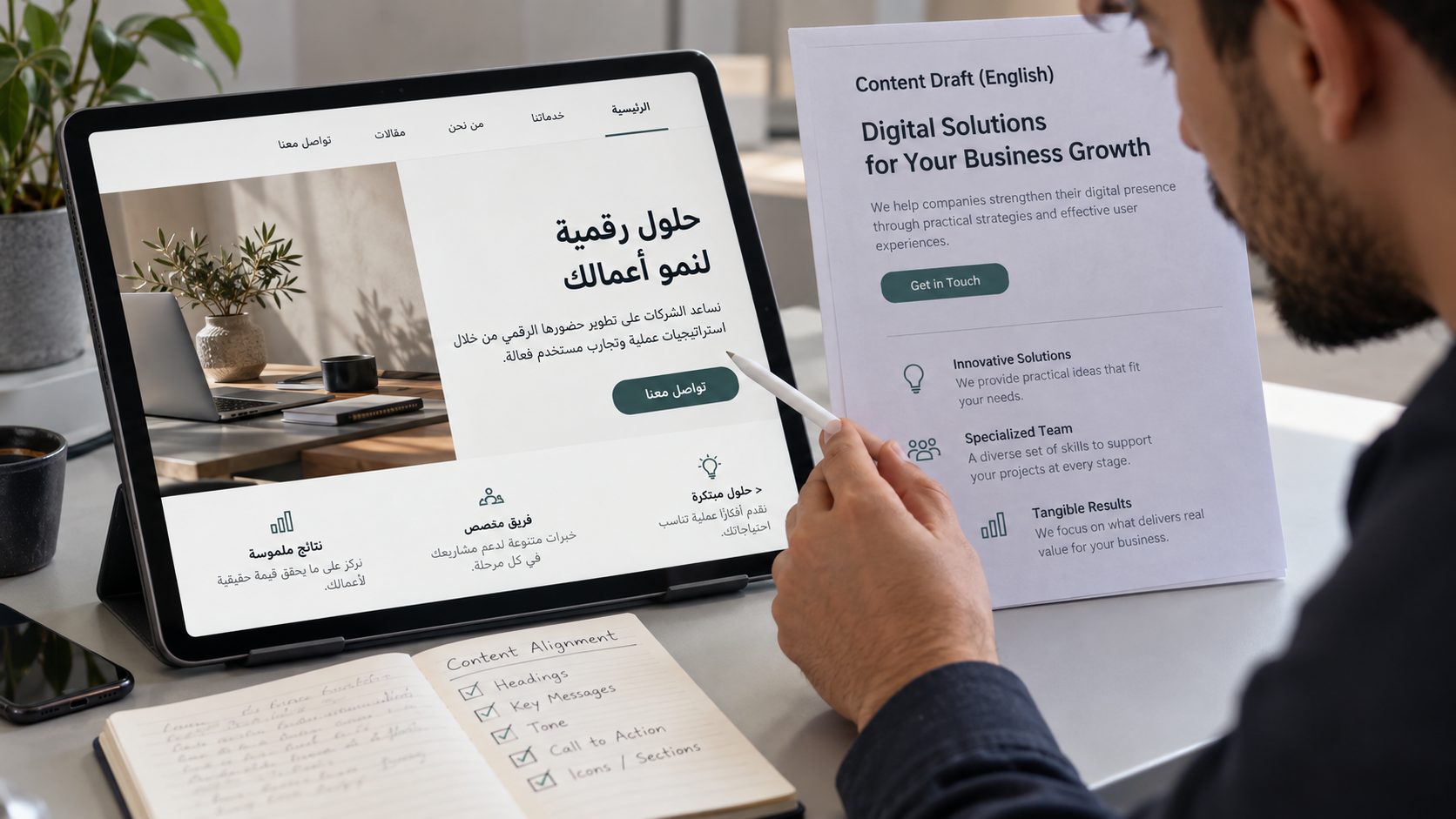 مراجعة صفحة عربية واتجاه القراءة