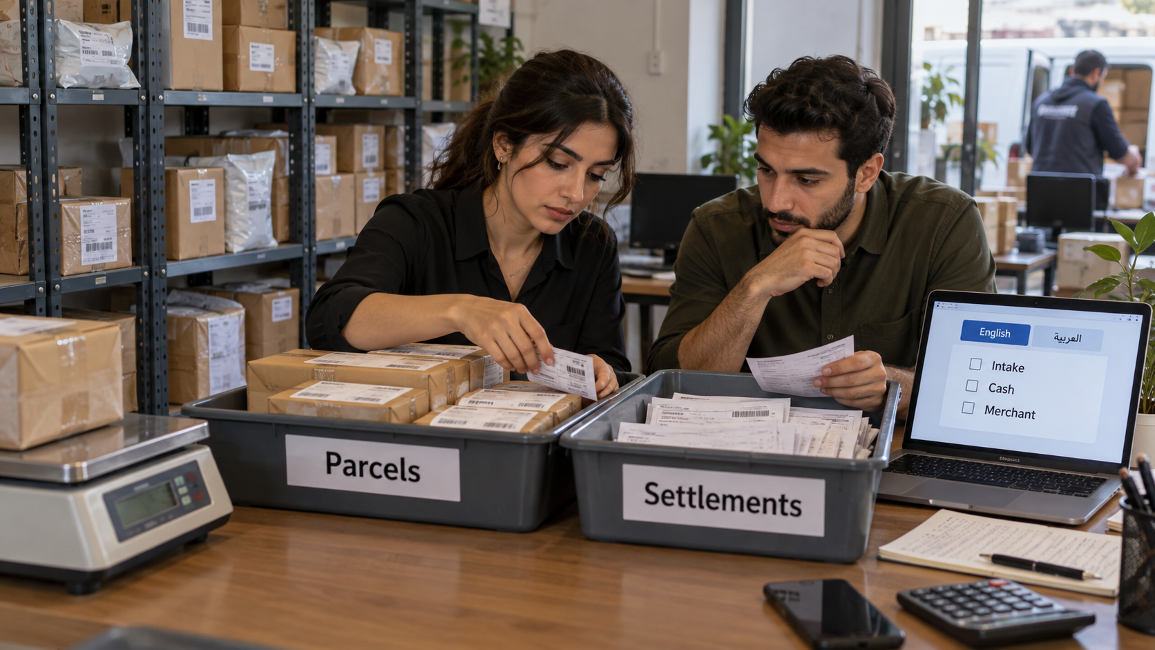Reviewing parcel operations and merchant settlement requirements