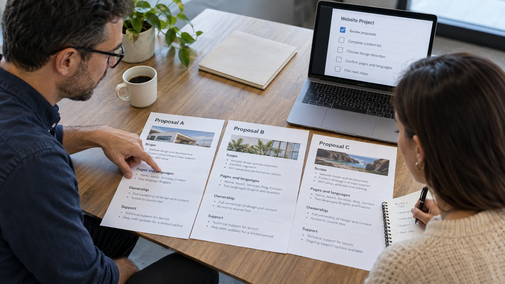 Generated photorealistic explanatory scene: proposal review
