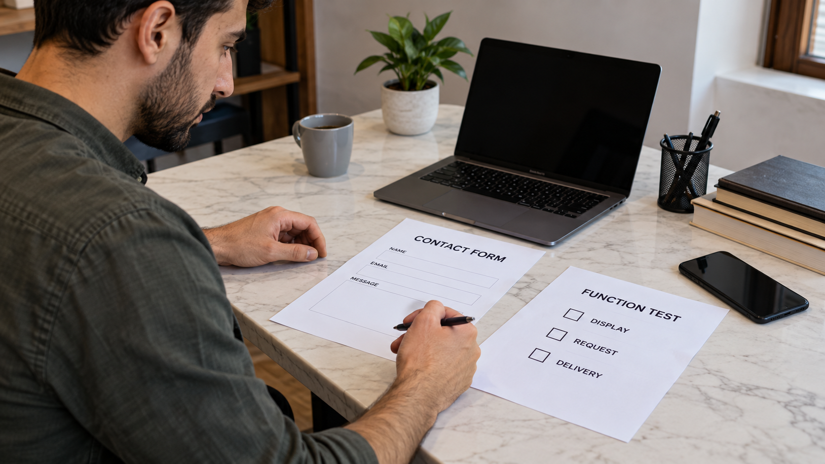 مشهد مولد للتحضير لفحص ظهور النموذج وتسجيل الطلب وتسليمه